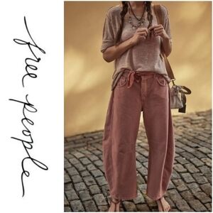 NWT Free People Good Luck Barrel Jeans In Sunsetter